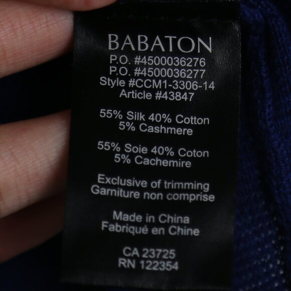 Aritzia Babaton Bailey Tie Back Silk Cashmere Knit Blue Sweater Size Small - Picture 7 of 7